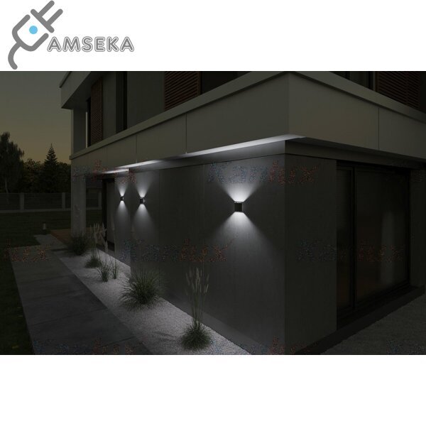 8W sieninis šviestuvas Kanlux GARTO LED, grafito spalvos, IP54, 4000K 7