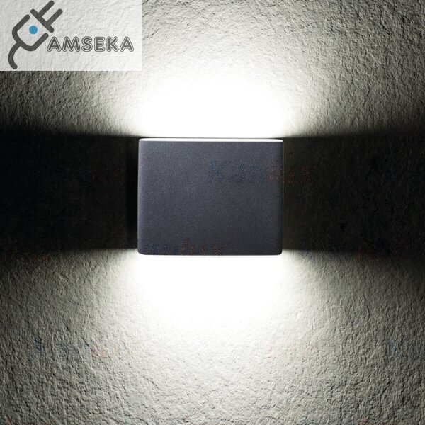 8W sieninis šviestuvas Kanlux GARTO LED, grafito spalvos, IP54, 4000K 3