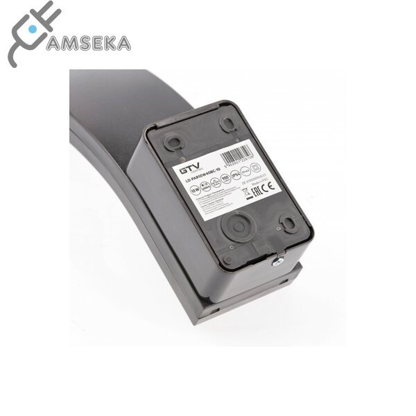 10W LED sieninis šviestuvas GTV PARIS, juodos spalvos. IP54, 4000K 1