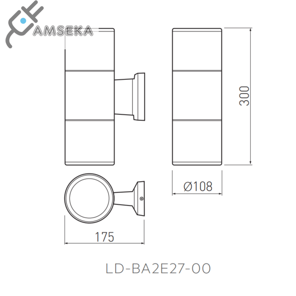 Sieninis lauko šviestuvas BALEO 2, pilkos spalvos 2