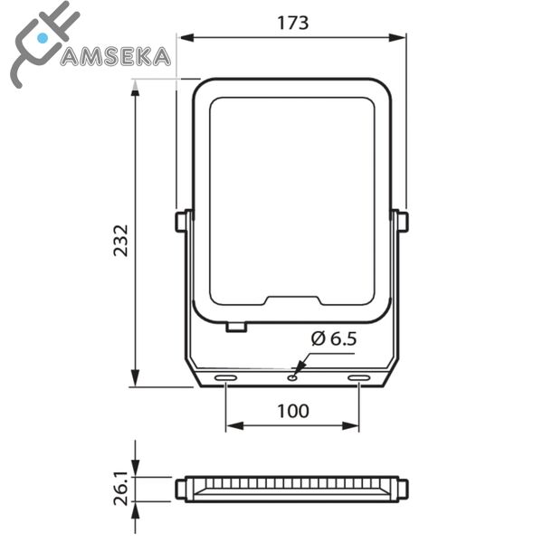 50W LED PROŽEKTORIUS BVP164 PHILIPS, PILKAS, IP65, 4000K 1