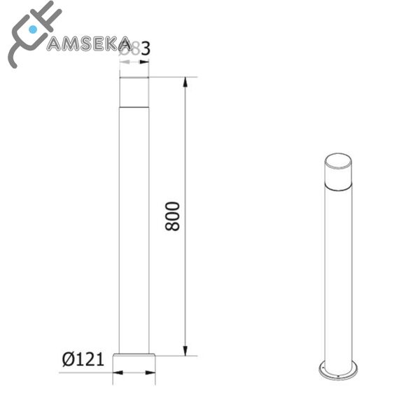 Lauko šviestuvas GTV CORTA-P, E27, IP44, 80cm 5