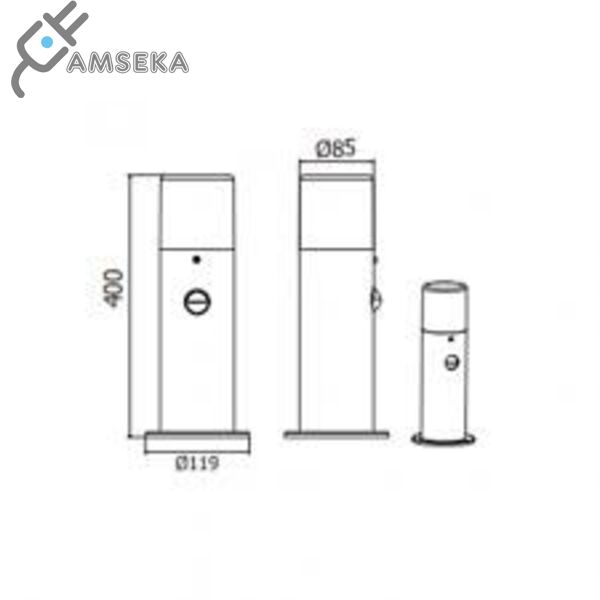 Lauko šviestuvas GTV CORTA-P, su judesio davikliu 3