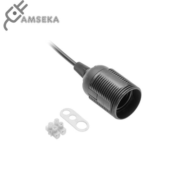 Lemputės lizdas E27, GTV, juodos spalvos