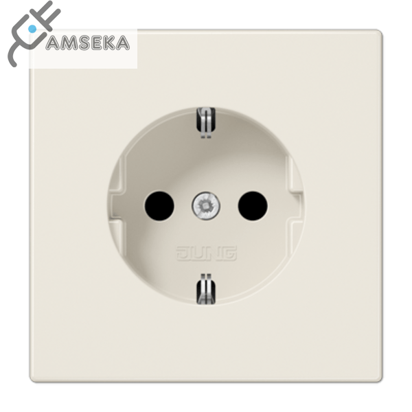 Kištukinis lizdas su  įžeminimu, dramblio kaulas JUNG LS990