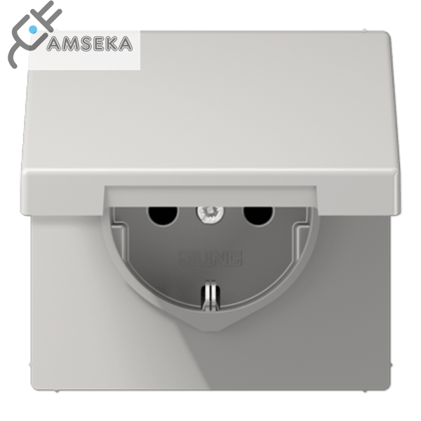 Kištukinis lizdas su dangteliu IP44, šviesiai pilkas JUNG LS990