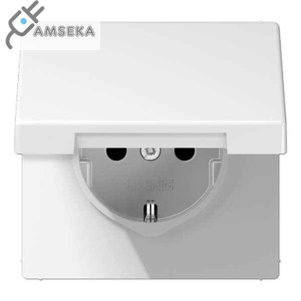 Kištukinis lizdas su dangteliu IP44, baltas JUNG LS990