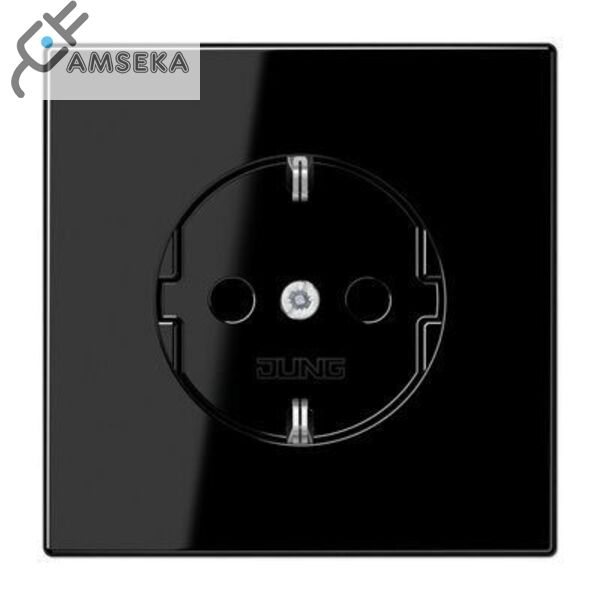Kištukinis lizdas su  įžeminimu, juodas JUNG LS990