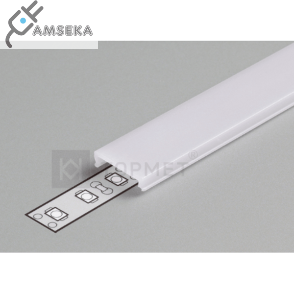 2m LED juostos profilio dangtelis C KLIK,baltas