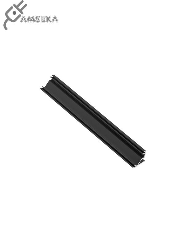 2M kampinis LED profilis GLAX NKKT, juodos spalvos