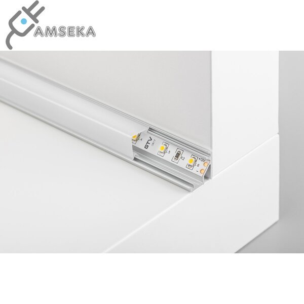 2M kampinis LED profilis GLAX NKKT, sidabrinės spalvos 2