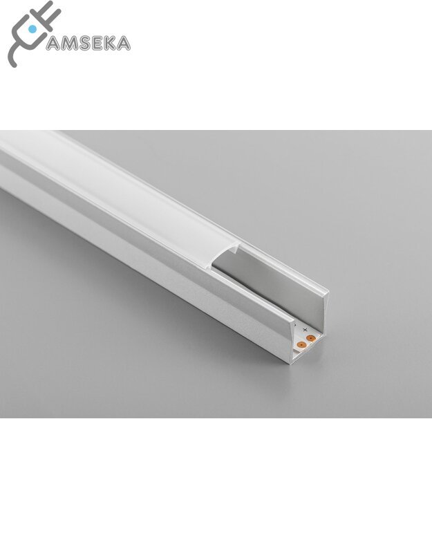 2M LED profilis GLAX MINI paaukštintas, sidabrinės spalvos