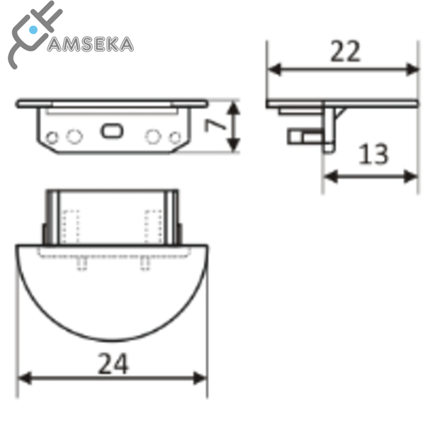 LED juostos profilio GROOVE10 užbaigimo elementas elementas, baltos spalvos 1
