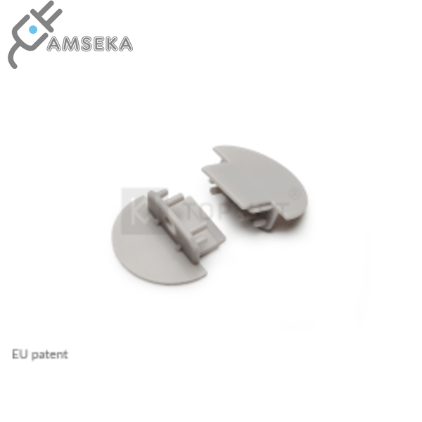 LED juostos profilio GROOVE10 užbaigimo elementas elementas, pilkos spalvos su skyle