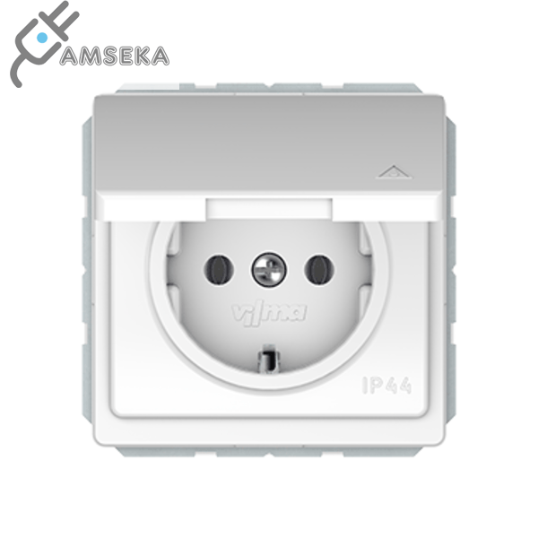 Kištukinis lizdas IP44 Vilma ST150, su įžem., baltos spalvos