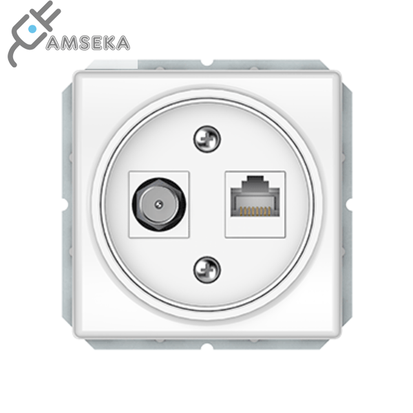 Antenos ir kompiuterio lizdas Vilma ST150, (TV+RJ45), baltos spalvos