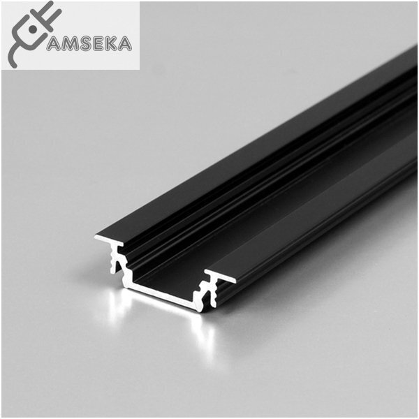 2m LED juostos profilis GROOVE10, juodos spalvos