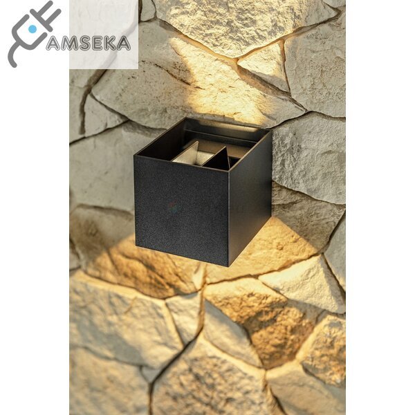 7W sieninis šviestuvas GTV MISSOURI-K, juodos spalvos, IP54, 4000K 1