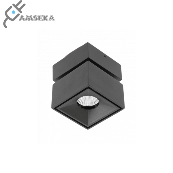 8W Akcentinis LED šviestuvas GTV BIANCO, 4000K, kvadratinis, juodos spalvos