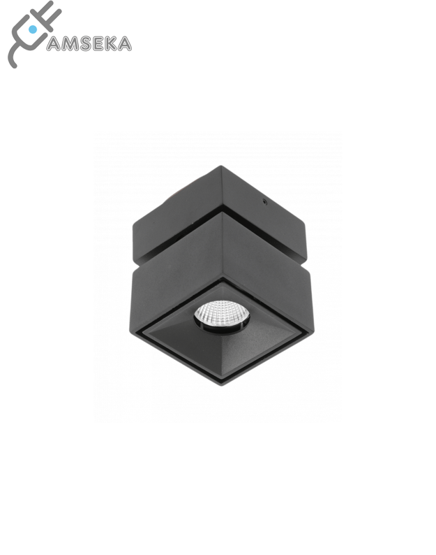 8W Akcentinis LED šviestuvas GTV BIANCO, 4000K, kvadratinis, juodos spalvos
