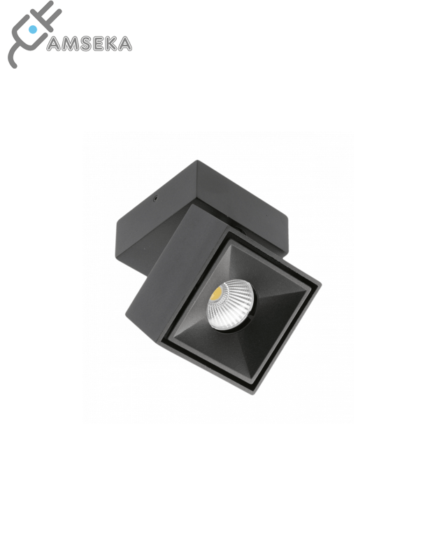 8W Akcentinis LED šviestuvas GTV BIANCO, 4000K, kvadratinis, juodos spalvos