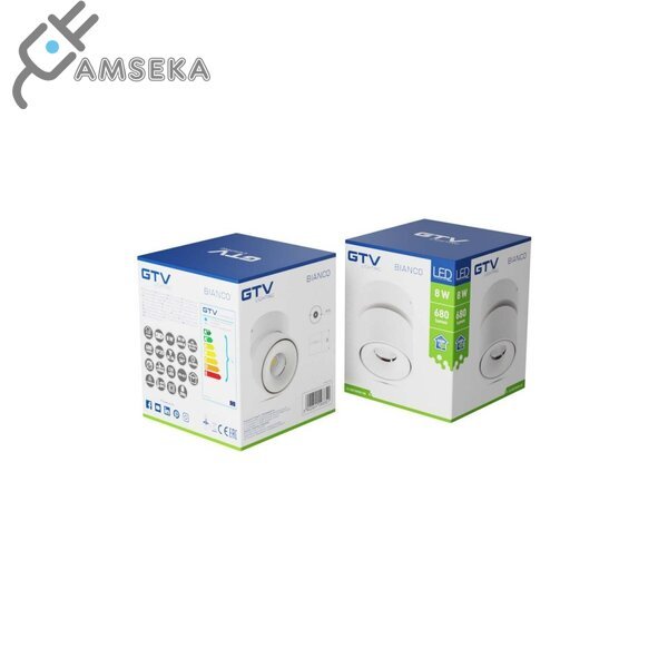 8W LED šviestuvas GTV BIANCO, 4000K, baltos spalvos 6