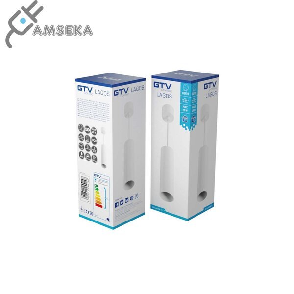 GU10 Pakabinamas šviestuvas GTV LAGOS, baltos spalvos 4