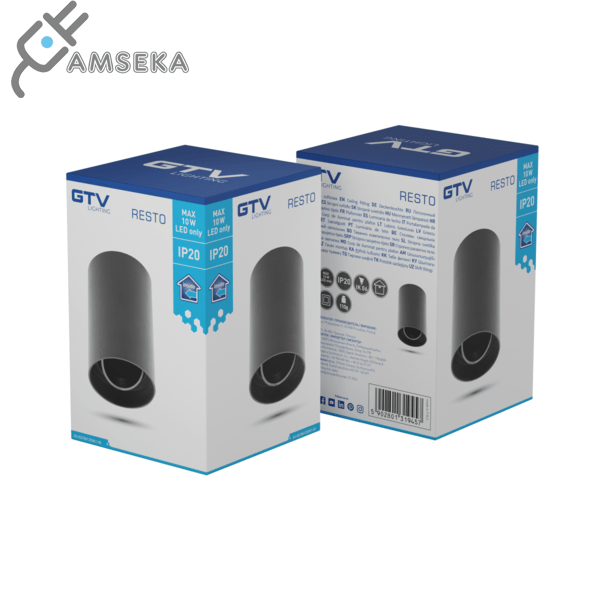 Akcentinis šviestuvas GTV RESTO, IP20, apvalus, juodos sp., 82 x 125 mm 2