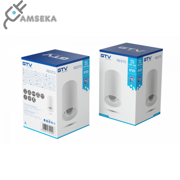 Akcentinis šviestuvas GTV RESTO, IP20, apvalus, baltos sp., 82 x 125 mm 5