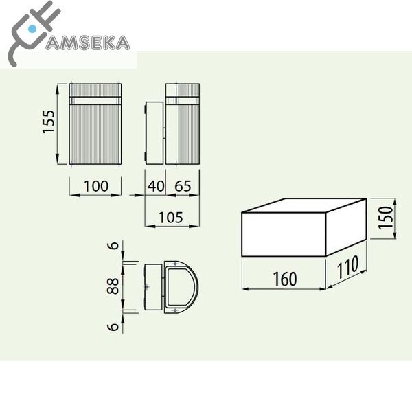 Fasadinis šviestuvas GTV SILVA, pilkos spalvos 1