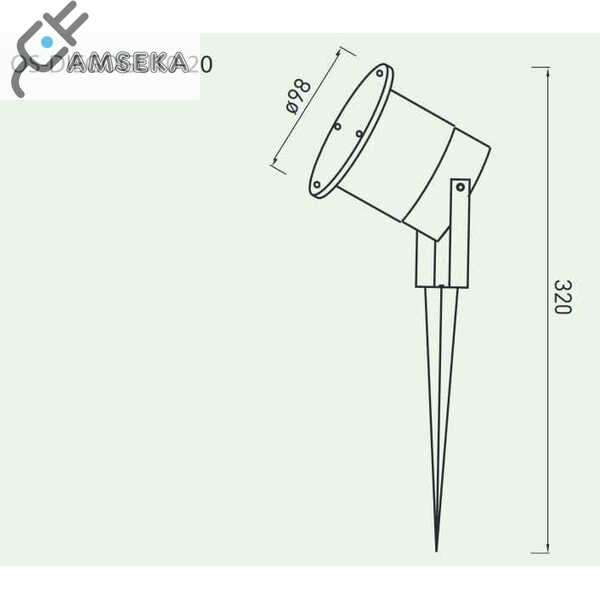 Įsmeigiamas kryptinis šviestuvas GTV DIEGO, juodos spalvos 3