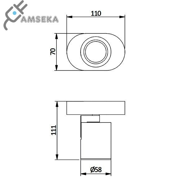 GTV šviestuvas BLINK, juodas 1