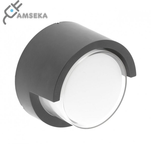 12W Sieninis šviestuvas GTV CANTI, juodas, apvalus, IP65, 4000K 