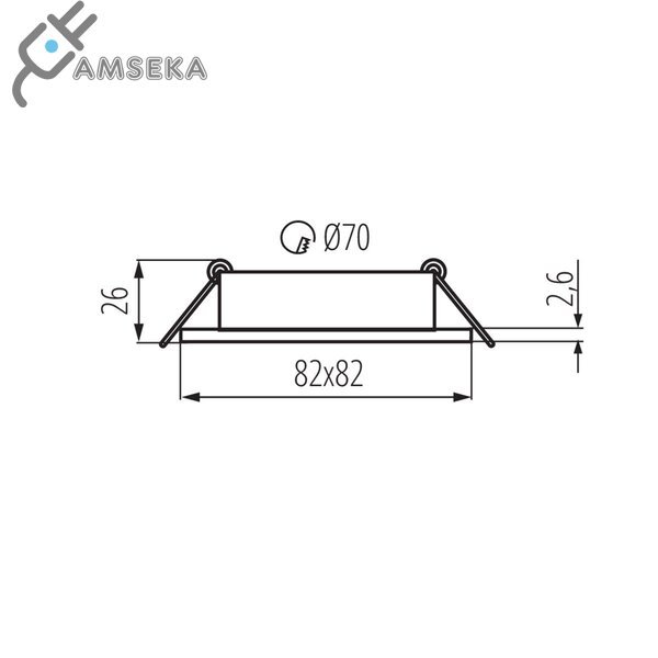 Šviestuvas įleidžiamas Kanlux DALLA CT, kvadratinis, baltas 1
