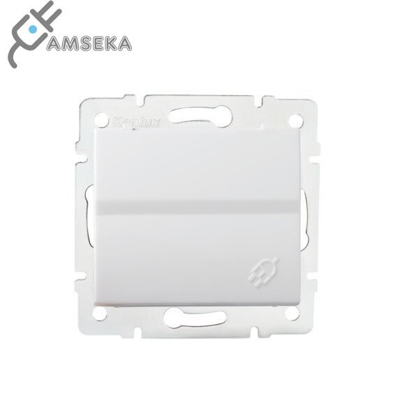 Kištukinis lizdas IP44 Kanlux Logi, su įžem. baltos spalvos 