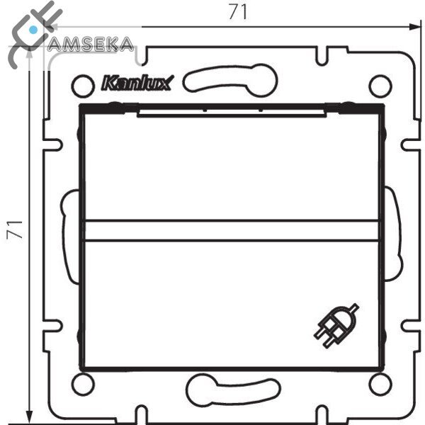 Kištukinis lizdas IP44 Kanlux Logi, su įžem. baltos spalvos  2