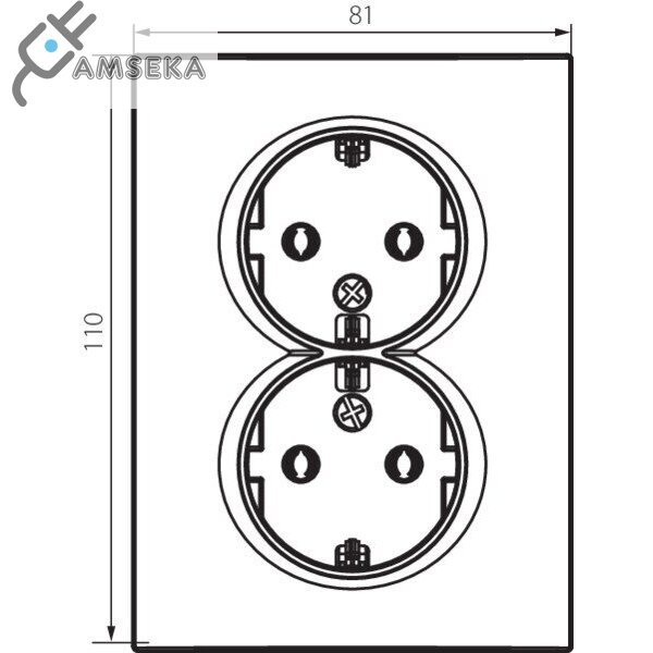 Dvivietis kištukinis lizdas Kanlux Logi, baltos spalvos  1