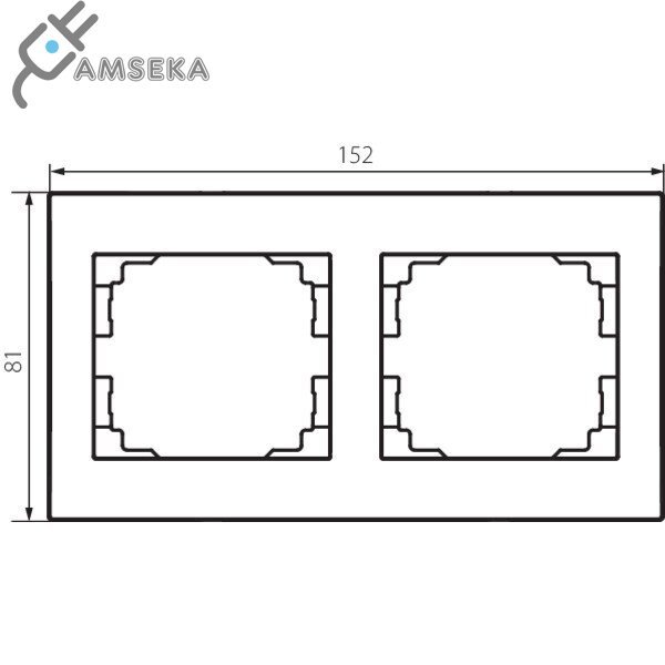 Dvivietis rėmelis Kanlux Logi, dramblio kaulo spalvos 1