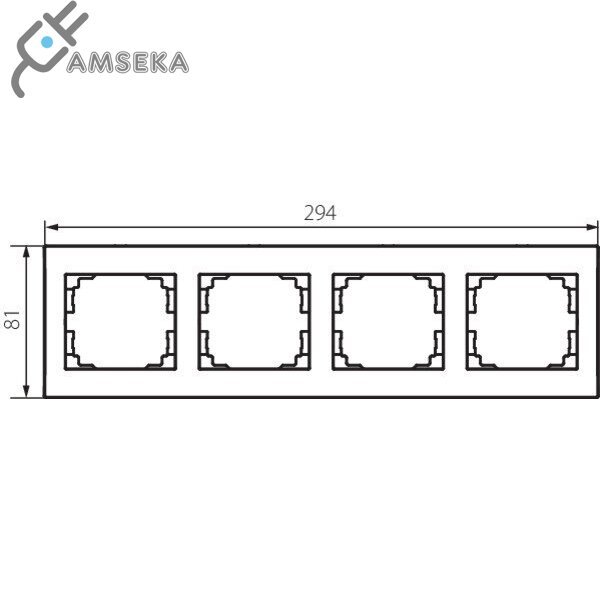 Keturvietis rėmelis Kanlux Logi, baltos spalvos 1