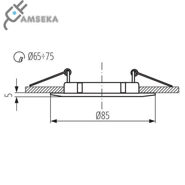 Šviestuvas įleidžiamas Kanlux LUTO, baltos spalvos 1