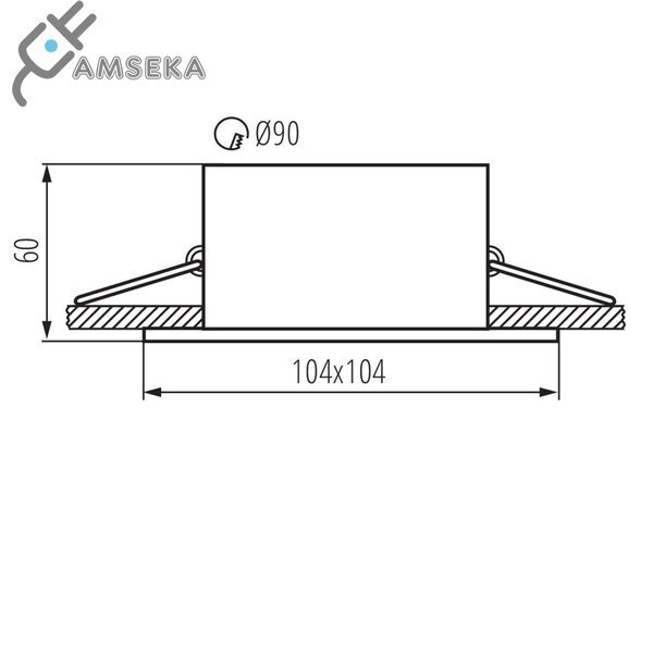 Šviestuvas įleidžiamas Kanlux APRILA, kvadratinis, baltas 2