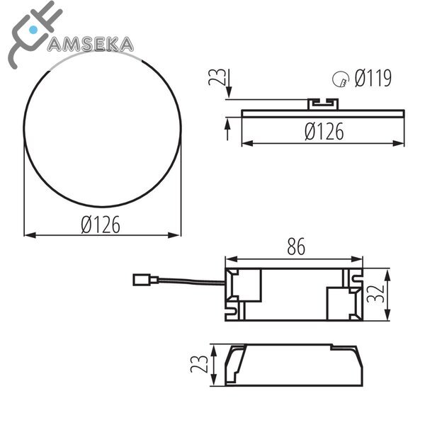 10W LED panelė Kanlux AREL, 4000K, IP65 4