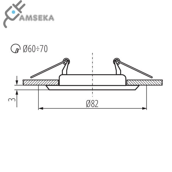 Šviestuvas įleidžiamas Kanlux ARGUS, apvalus, baltas 1