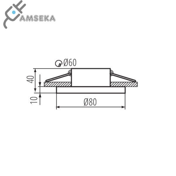 Įleidžiamas šviestuvas Kanlux FLINI, juodos spalvos, IP44 4
