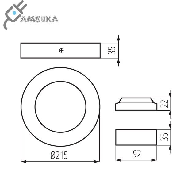 18W LED šviestuvas Kanlux CARSA, 4000K, juodos spalvos 1