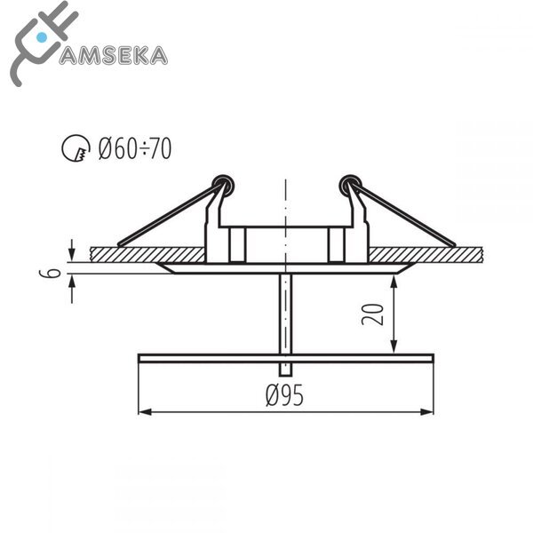 Šviestuvas įleidžiamas Kanlux DINO, apvalus 2