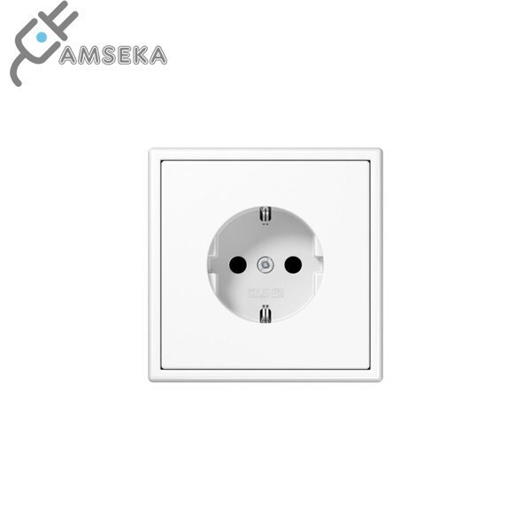 Kištukinis lizdas su įžeminimu, baltas JUNG LS990 1