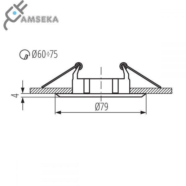 Šviestuvas įleidžiamas Kanlux VIDI CTC-5514, matinės chromo spalvos 1