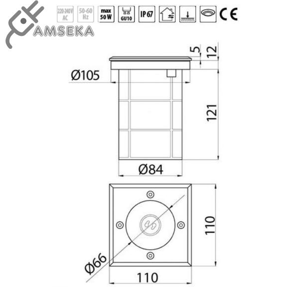  Grindinis šviestuvas GTV ALFA-K 1