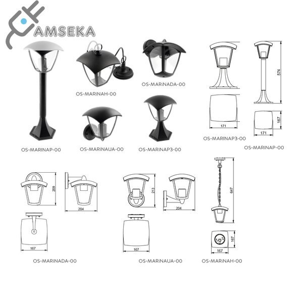 Lauko šviestuvas GTV MARINA, juodos spalvos, E27 1